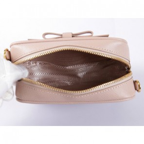 2013 Prada Saffiano Bow Small Shoulder Bag 1N1674 in Light Pink