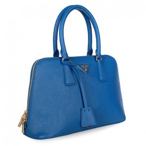 2013 Prada Saffiano Leather 33CM Two Handle Bag 0812 in Medium Blue