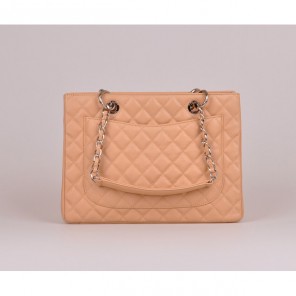 2014 Chanel A50995 Original Caviar Leather Shoulder Bag Apricot in Silver