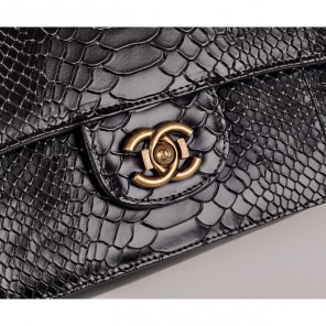 2014 Chanel Classic Flap Bags Calfskin Leather A92509 Black