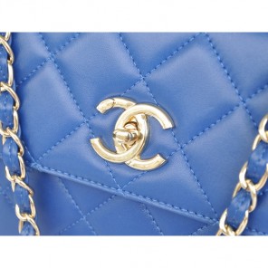 2014 Chanel Classic Top Handle Bag Original Sheepskin Leather A92236 Royal