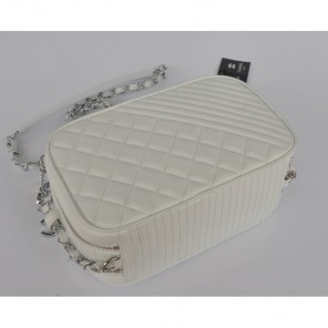 2014 Chanel Shoulder Bag Sheepskin Leather A5811 White