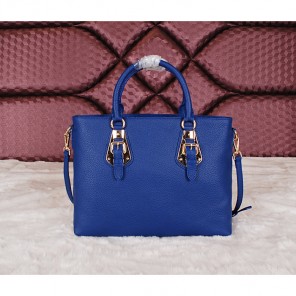 2014 Prada Calfskin Leather Tote Bag BN2645 Blue