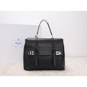 2014 Prada Calfskin Leather Tote Bag BN2789 Black