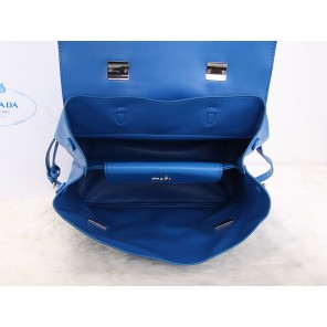 2014 Prada Calfskin Leather Tote Bag BN2789 Blue