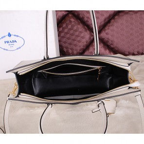 2014 Prada Saffiano Cuir Leather Tote Bag BN2788 White