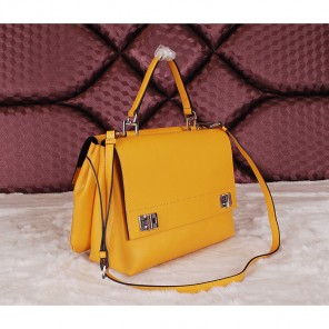 2014 Prada Smooth Leather Tote Bags BN2796 Lemon