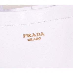 2014 Prada Soft Calf Leather Tote Bag BR5104 White