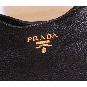 2014 Prada Vitello Daino Tote Bags Grainy Leather BR2435 Black