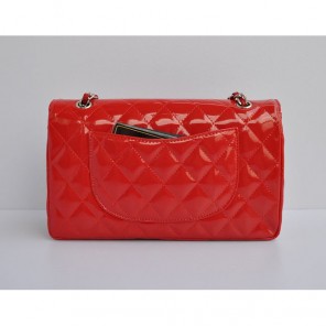 2015 Chanel 2.55 Series Bags Red Patent Leather 1112 Silver