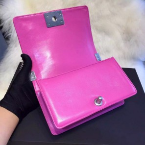 2015 Chanel Boy Flap Shoulder Bag Python Leather A66094 Rose