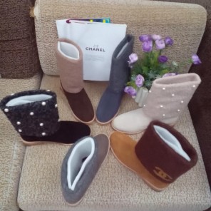 2015 chanel New Arrivals Nubuck Leather with Pearl Boots