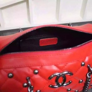 2016 Chanel Calfskin Leather Tote shoulder Bag A41215 Red