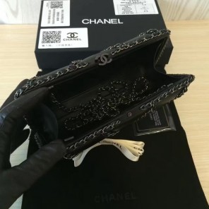 2016 Chanel Clutch Dinner Bag Original Sheepskin Leather A94430 Black