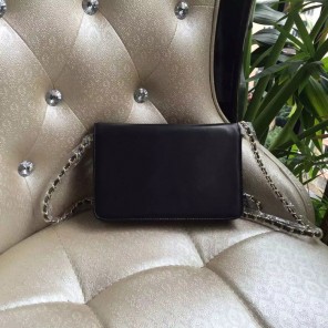 2016 Chanel WOC A33814 Black Original Caviar Leather Mini Flap Bag Gold