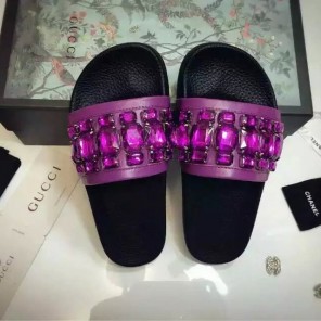 2016 gucci women Slippers With Rhinestone