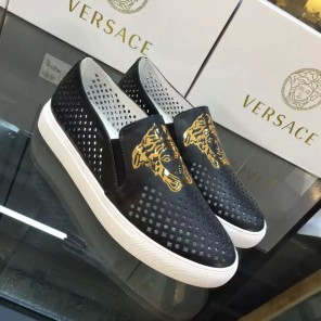 2016 versace women Flats shoes in Calfskin leather inside sheepskin leather