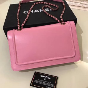2017 Le Boy Chanel Flap Shoulder Bag Original Sheepskin Leather A93484 Pink