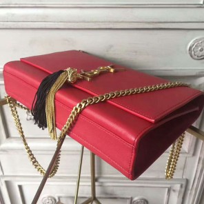 2017 YSL Saint Laurent MEDIUM KATE TASSEL SATCHEL IN SMOOTH GRAPHITE LEATHER