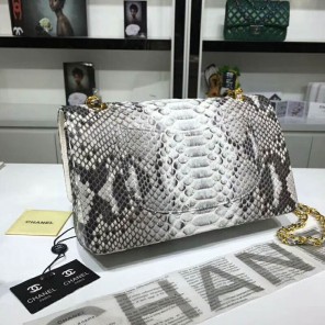 2018 Chanel Classic Flap Bag Original Python Leather