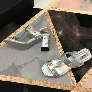 2018 chanle women Sandal in Calfskin Heel 8cm