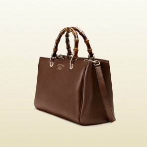Bamboo shopper leather tote