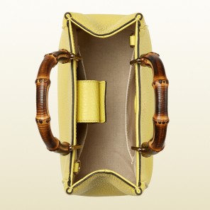 Bamboo shopper mini leather top handle bag