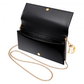 Black patent-leather Dior Evening pouch