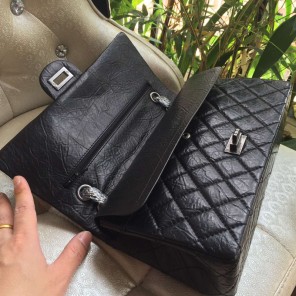 Chanel Original Calf leather Classic Flap Bag A30227 Black Silver