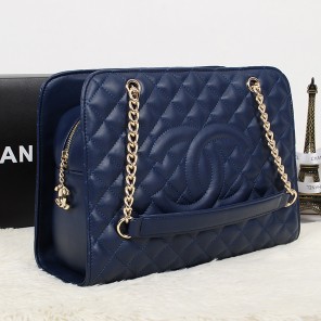 Chanel Shopping Bag Calfskin Leather A52248 Royalblue