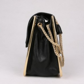 Chloe Sally Shoulder Bags Calf Leather Black 508914