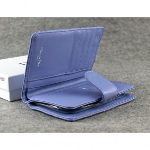 Dior Bi-Fold Wallet Sheepskin Leather DS023 Lightpurple