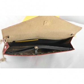 Fendi Pequin Large Canvas Clutch 8M0283 Bordeaux