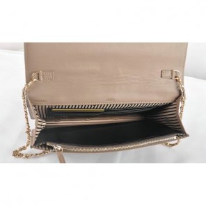Fendi Toujour Gold Chain Clutch Suede 8M0291 Khaki
