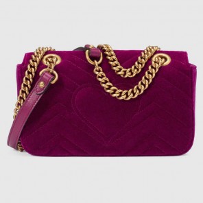 Gucci GG Marmont embroidered velvet shoulder bag 443496 K4DRT 5668