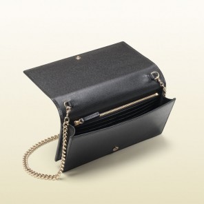 Gucci leather chain wallet
