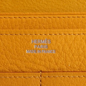 Hermes Dogon Combined Wallet Original Clemence leather A508 Yellow