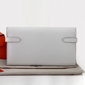 Hermes Kelly Original Saffiano Leather Bi-Fold Wallet A708 White