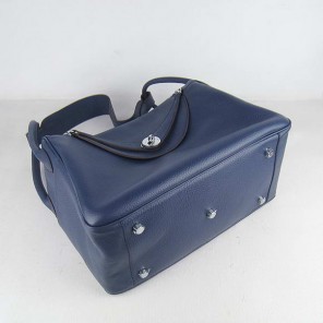 Hermes Lindy 34CM Shoulder Bag Dark Blue H1056