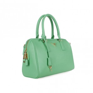 PRADA Saffiano Leather 30cm Two Handle Bag 1845 in Green