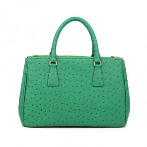 Prada Ostrich Leather Tote Bag 1801 in Grass Greet