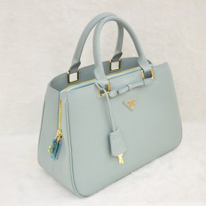 Prada Saffiano Calf Leather Tote Bag 2244 in Pink blue