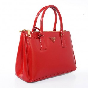 Prada Saffiano Patent Leather Tote Bag 1801 in Flame