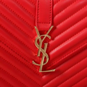Saint Laurent classic monogramme medium satchel in lambskin Leather Bag Y3007 Red