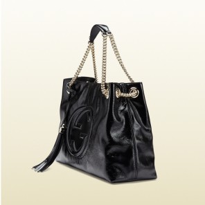 Soho soft patent leather shoulder bag