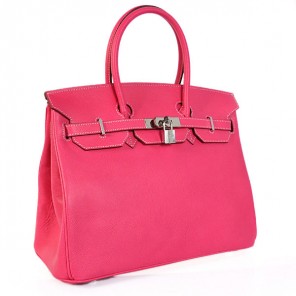 Hermes Birkin 35CM Palm stripes leather in Peach with Silver hardware