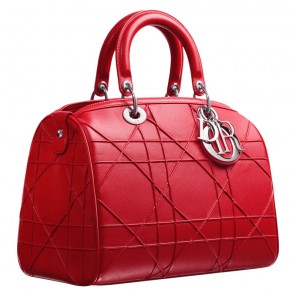 Small crimson red leather 
