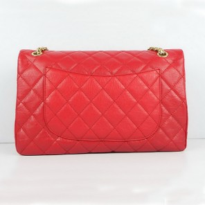 Chanel Flap Bag Quilted Red Leather with Gold Chain 48102
