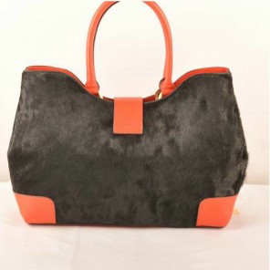 Fendi 2jours Horsehair Tote Bag F2546 Black