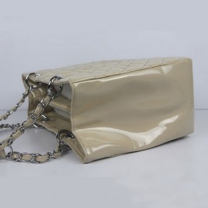 Chanel Handbags Apricot Patent Leather with Silver Hardware 50995